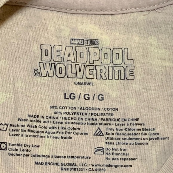Marvel Deadpool Wolverine Graphic T Shirt Men’s Large NWT - Picture 5 of 7